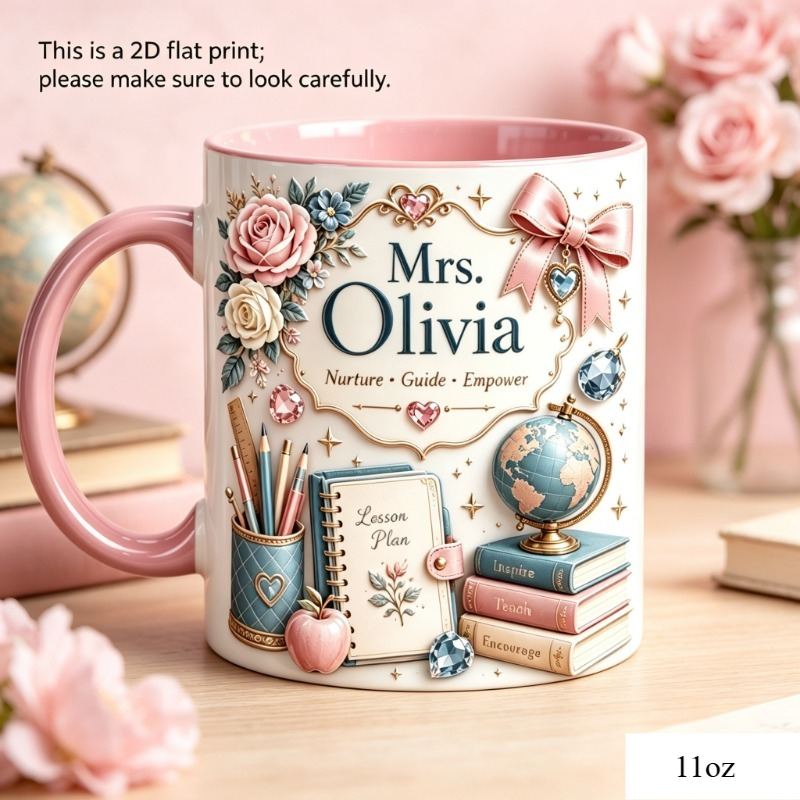 Personalized Teacher Theme Cer - Coffee Tea Name ulasan dan harga